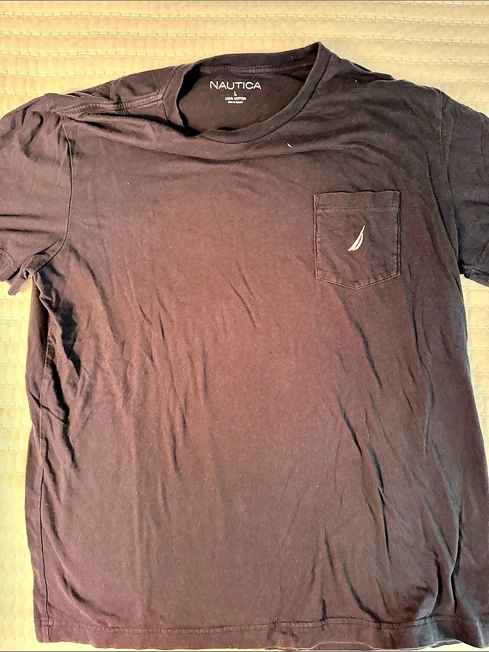 Nautica Classic Fit Pocket T-Shirt Men's Blue Tee Large
